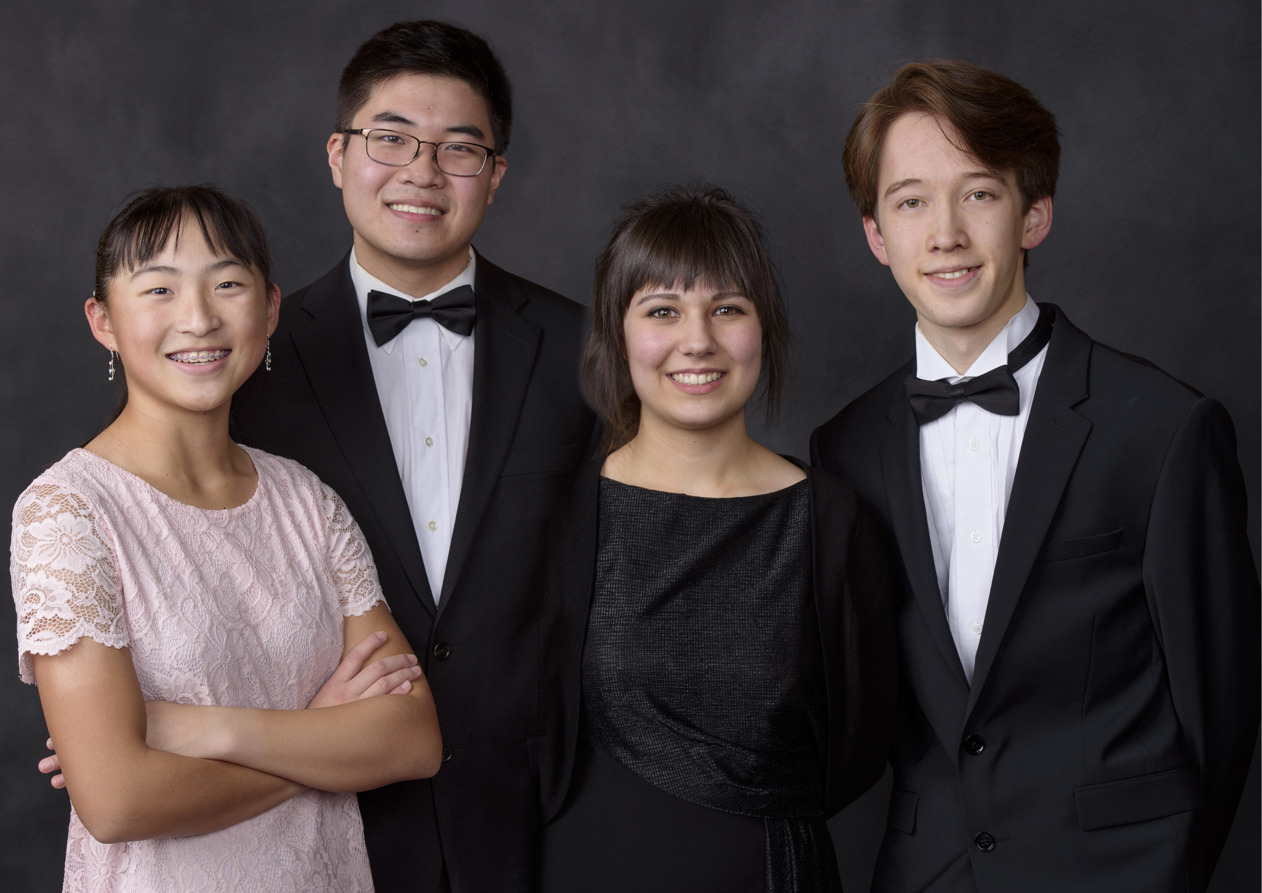 group photo of four finalists in the 2020 Bolz Young Artist Competition