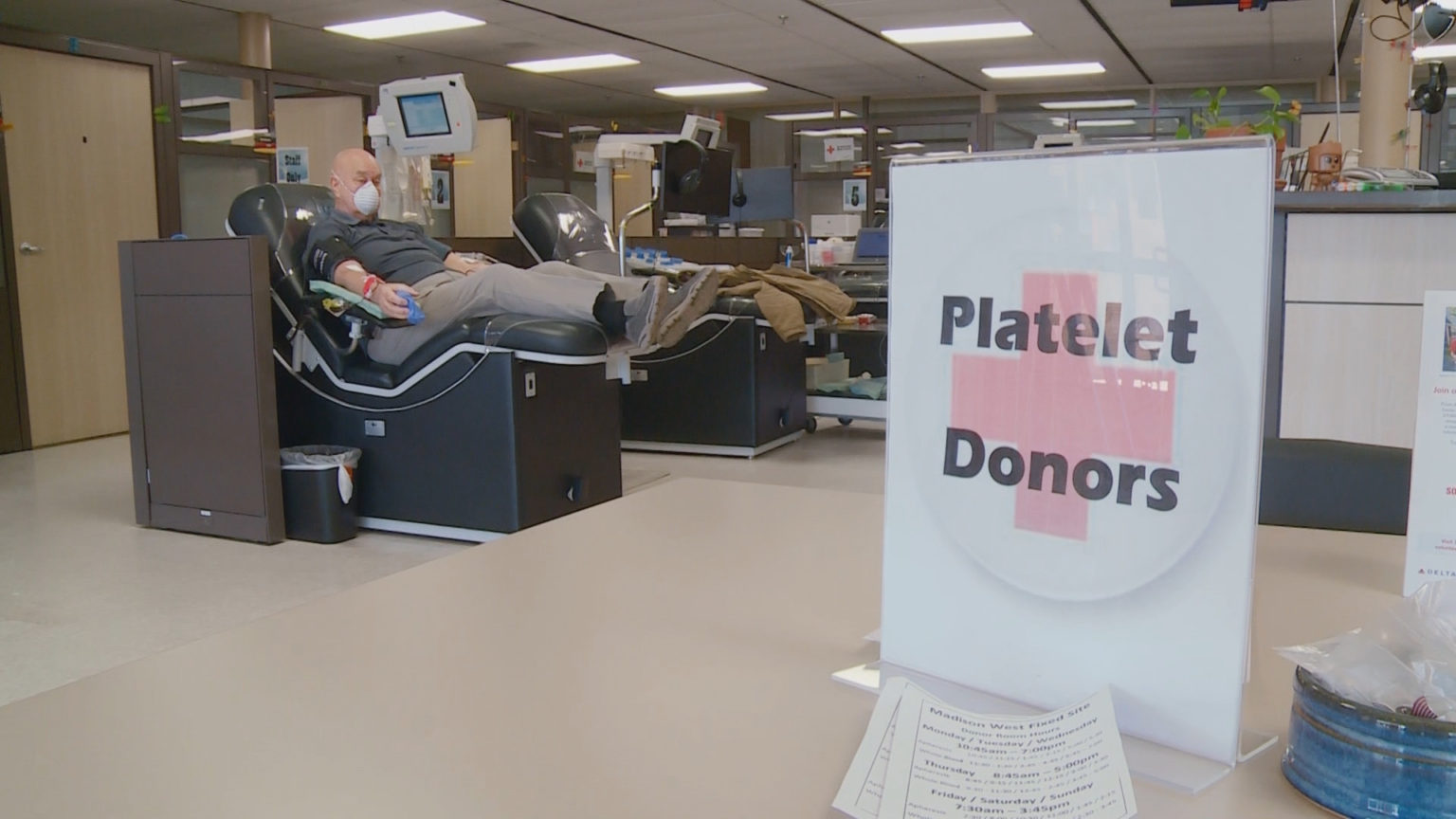 Gary Dalgaard of Sun Prairie donates his plasma in the hope that antibodies in his blood could prevent COVID-19 patients from needing to be placed on ventilators. 