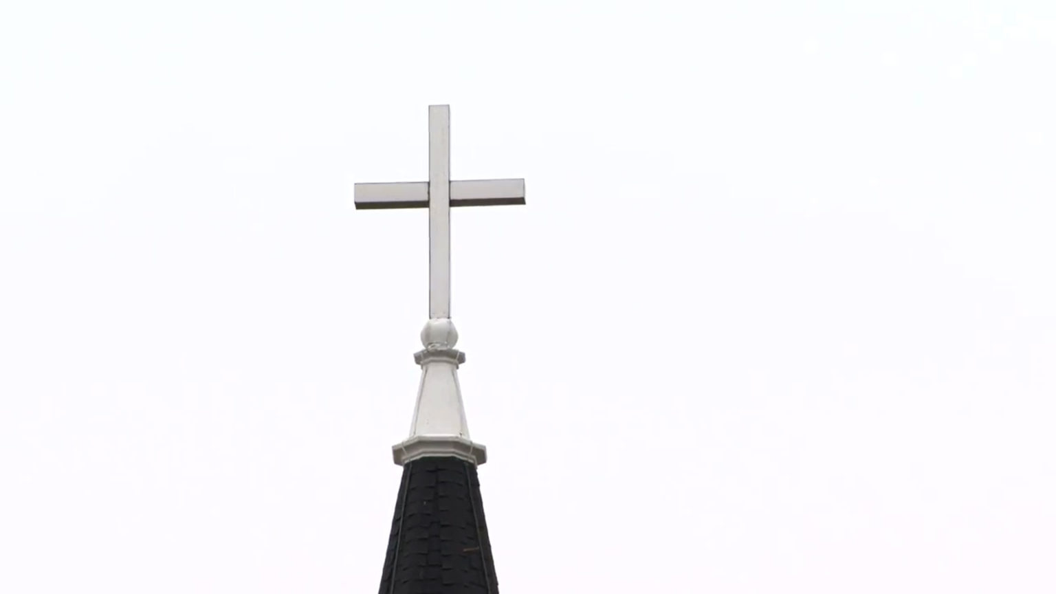 Steeple at St. John's Lutheran Church in Johnson Creek on Easter Sunday April 12, 2020. Worshipers tuned in to the service from their car radios while maintaining social distancing. 