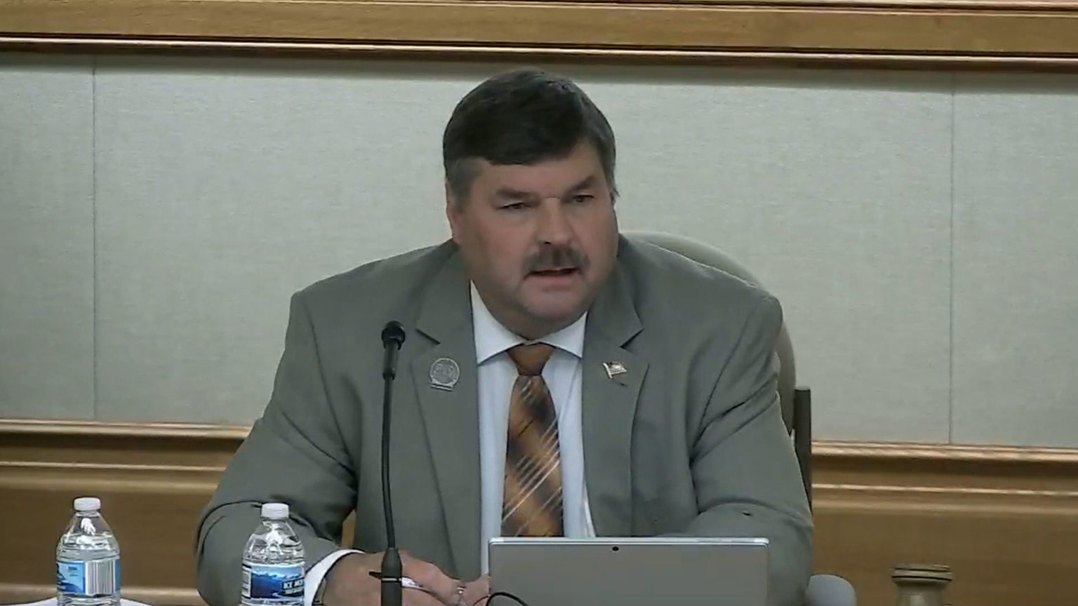 Rep. Rob Swearingen, R-Rhinelander, hears input on how to reopen parts of the state during an April 30, 2020 committee meeting. (Courtesy: Wisconsin Eye)