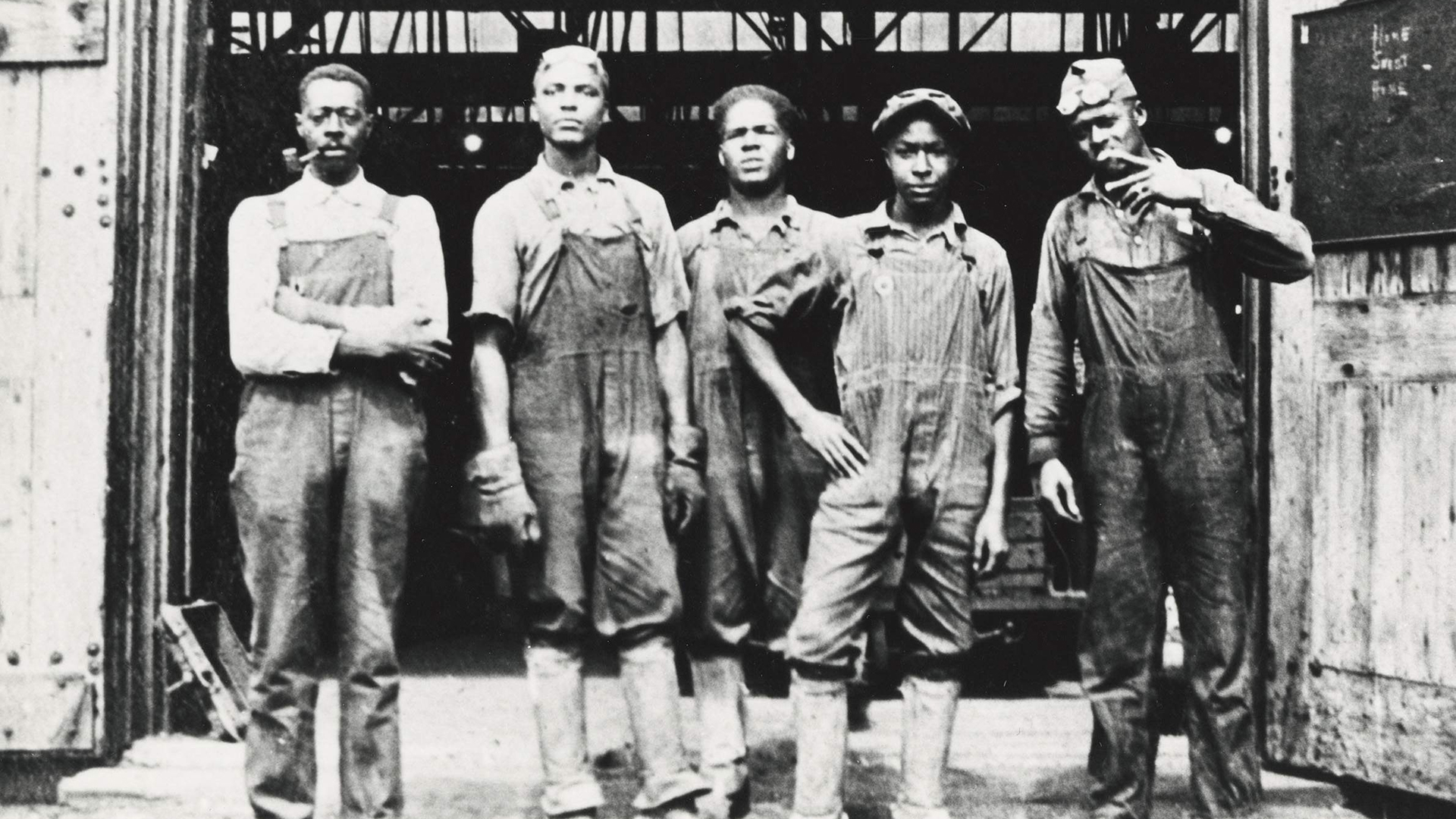 WisContext: The Great Migration And Beloit's African American Heritage 5 workmen stand in front of a foundry.