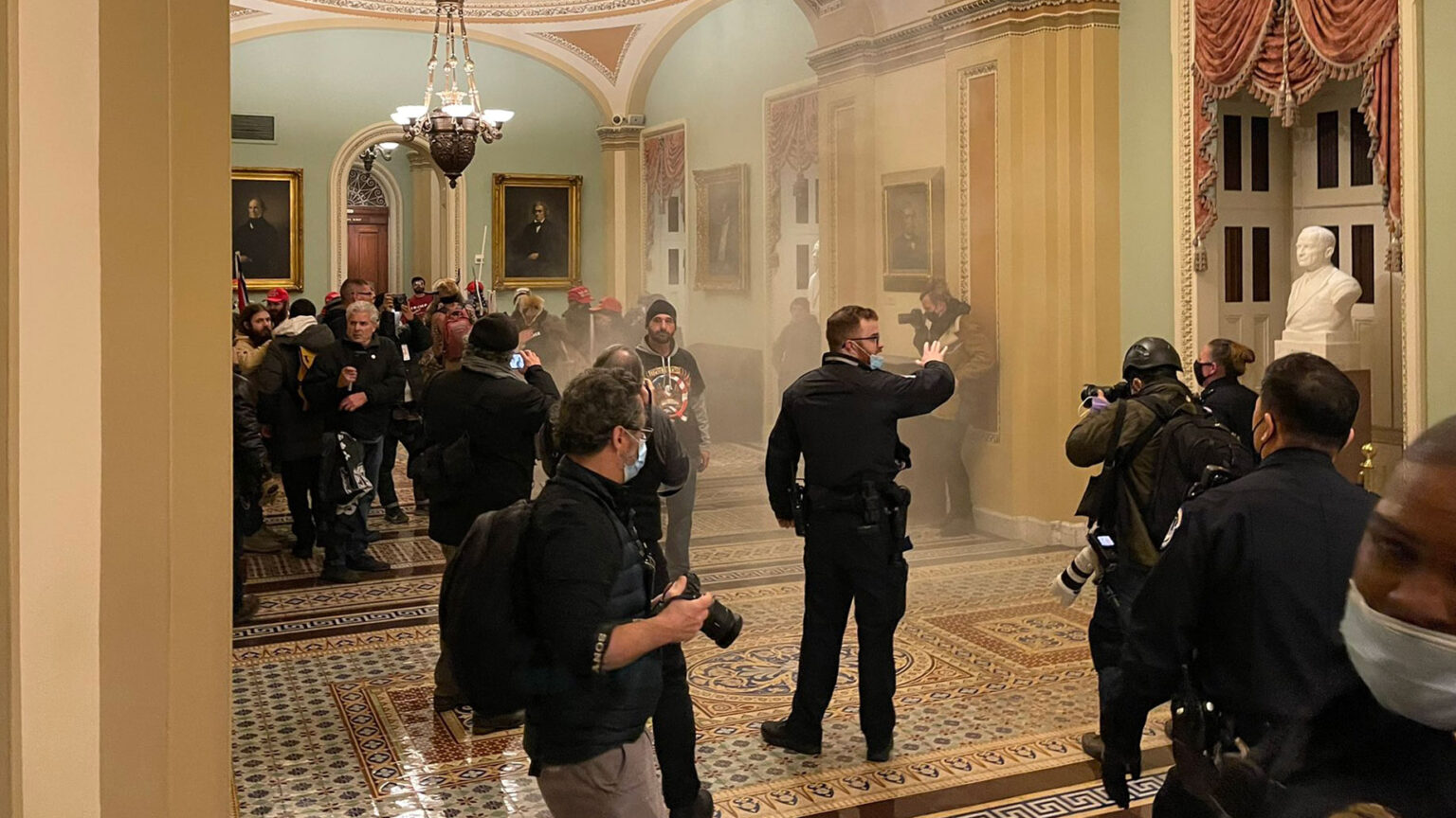 Crowd outside US Senate