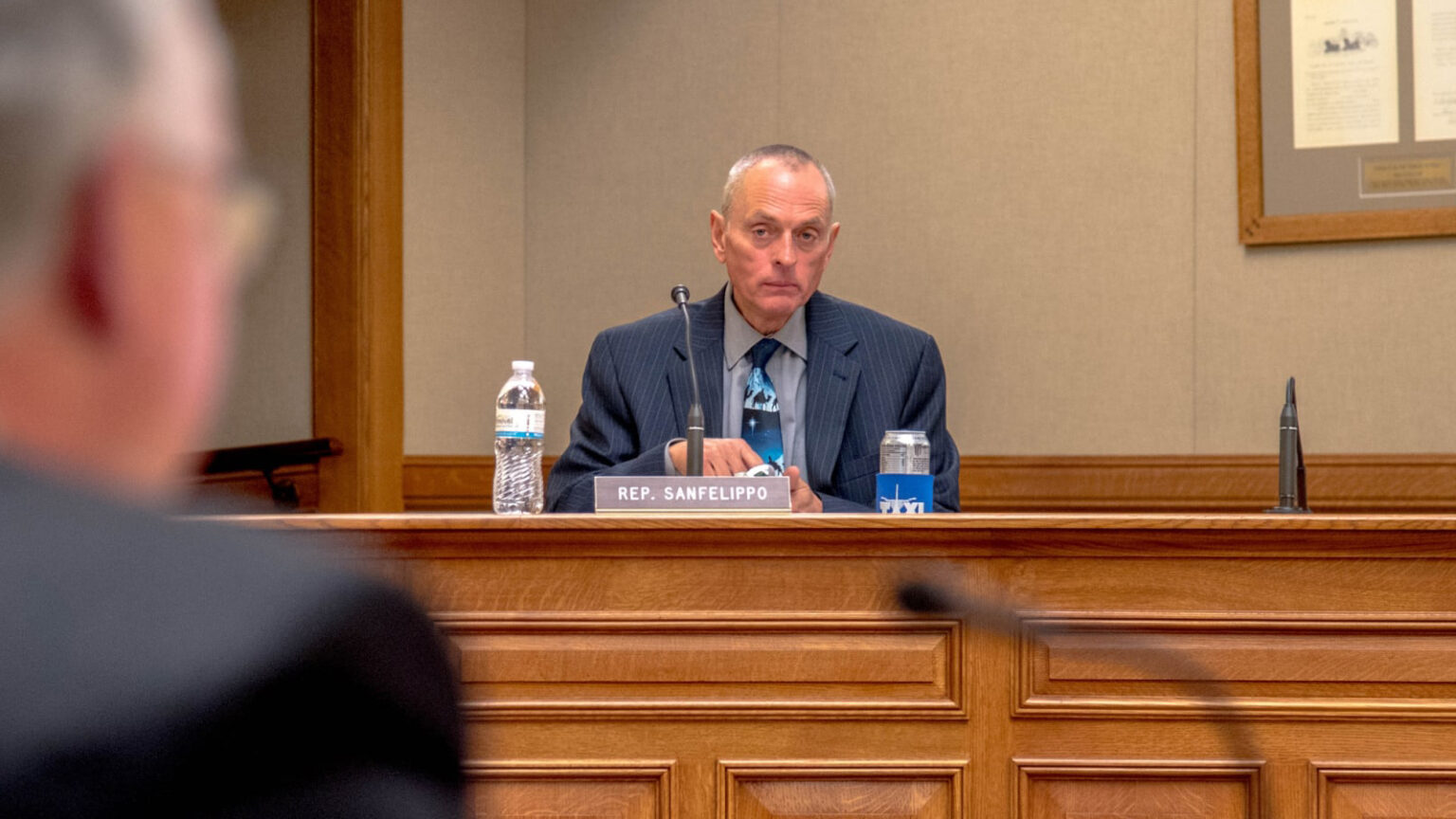 State Rep. Joe Sanfelippo, R-New Berlin, participates in an legislative committee hearing at the Wisconsin Capitol.