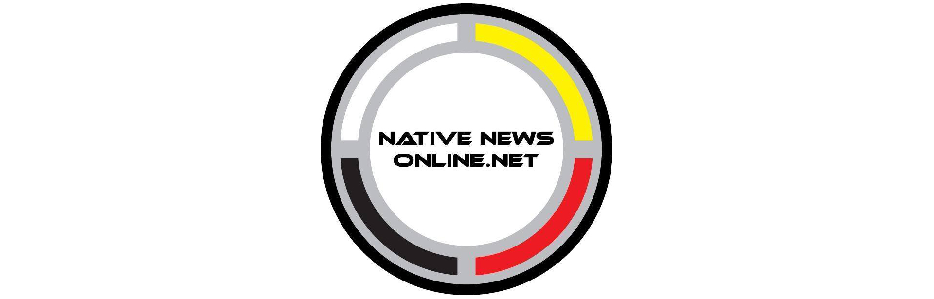 The wordmark logo of nativenewsonline.net is a circle with yellow, red, black and white elements.