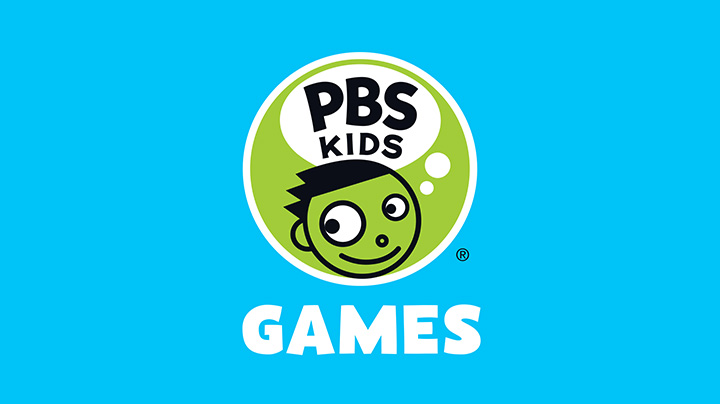 PBS KIDS Games logo with the head of a child with a thought bubble that says PBS KIDS