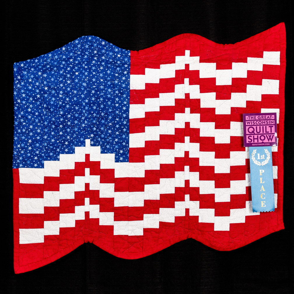 A quilted American flag