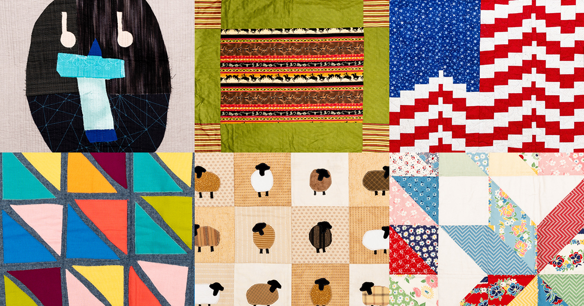 A collage of colorful quilts