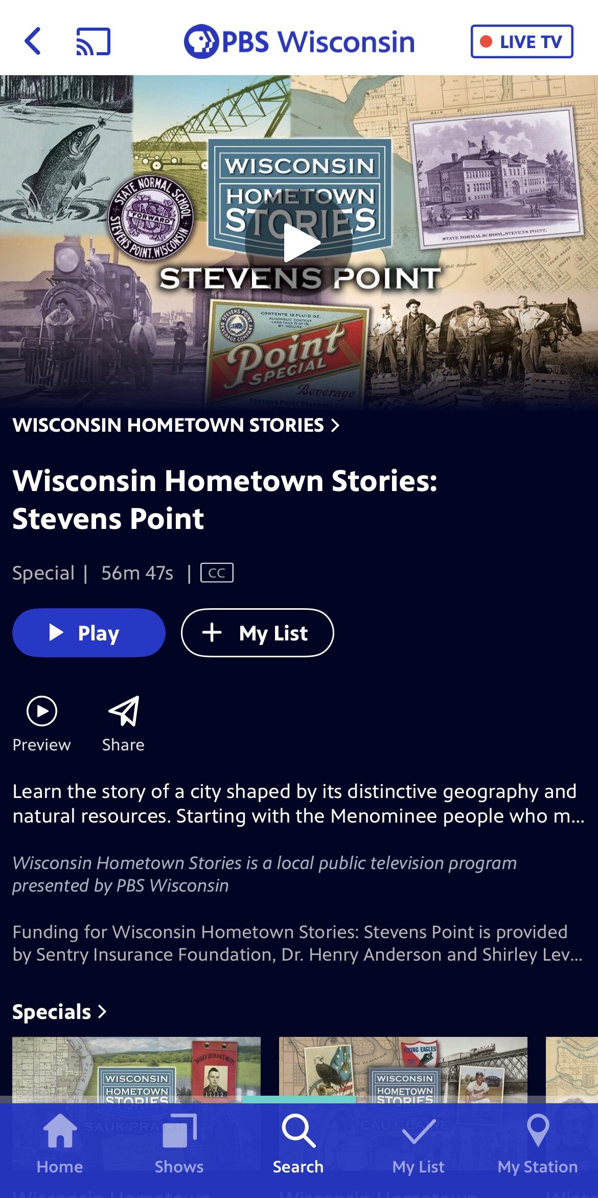 PBS Video App episode page