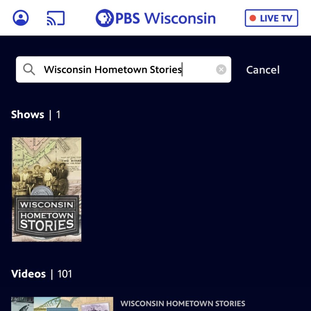 search function in PBS Video App