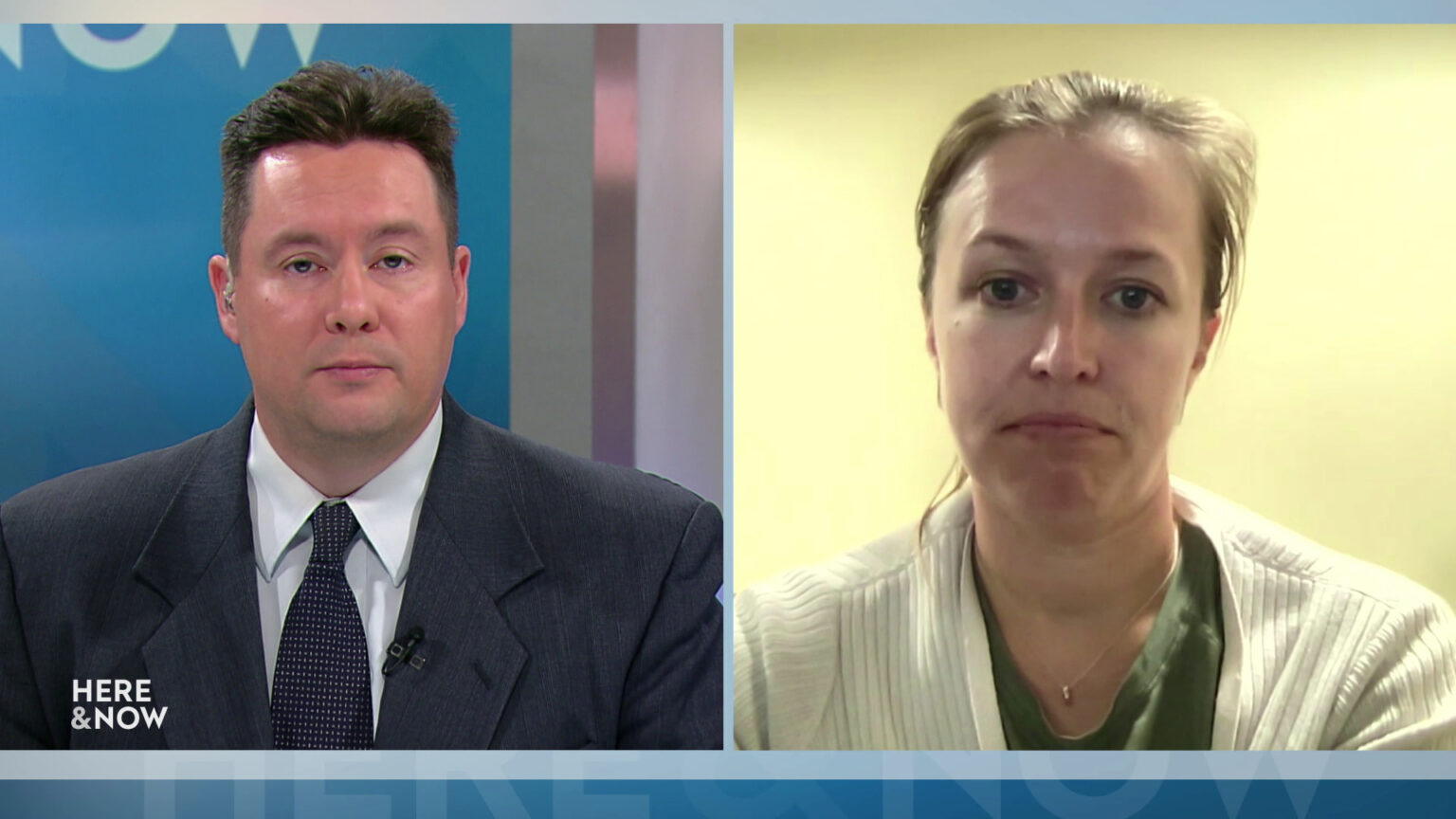 A split screen shows Zac Schultz and Dr. Amy Domeyer in different locations.