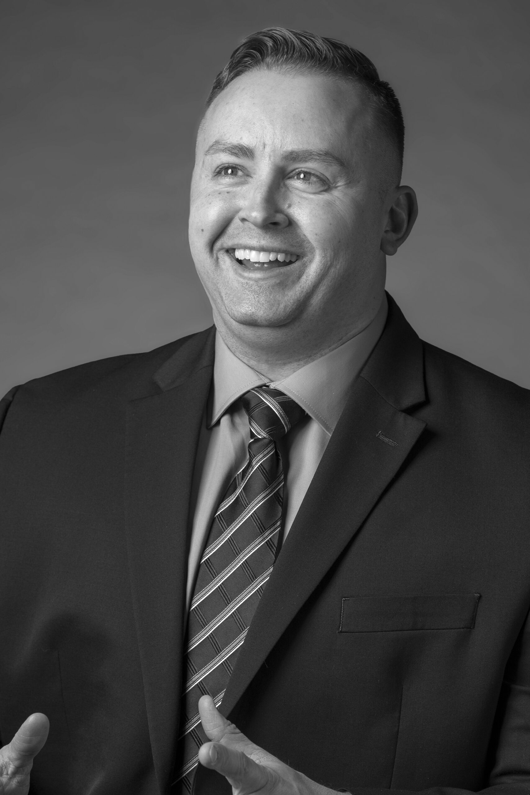 Black and white portrait of Volunteer Manager of Events, Mike McKenzie