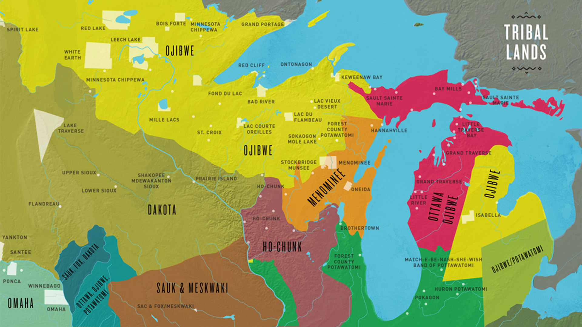 A map of Wisconsin's Tribal Lands