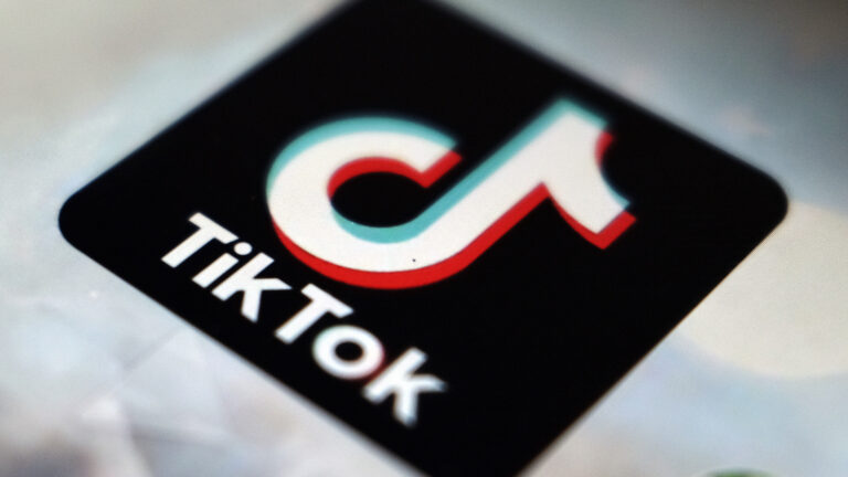 An image of a phone screen shows a close-up view of the TikTok app icon.