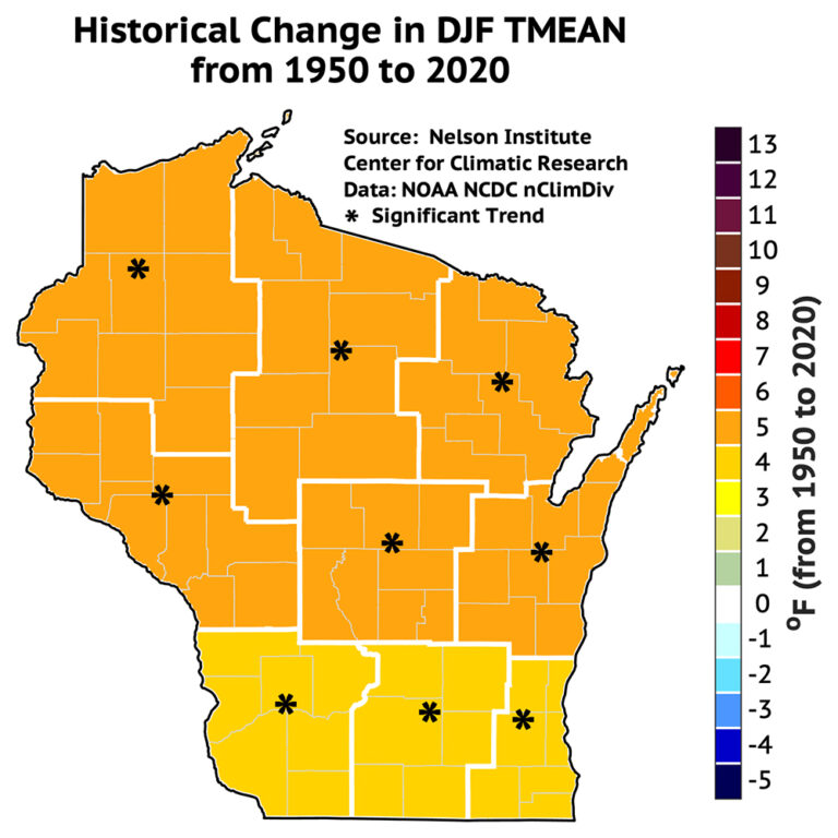 Climate change is warming Wisconsin winters faster than other seasons