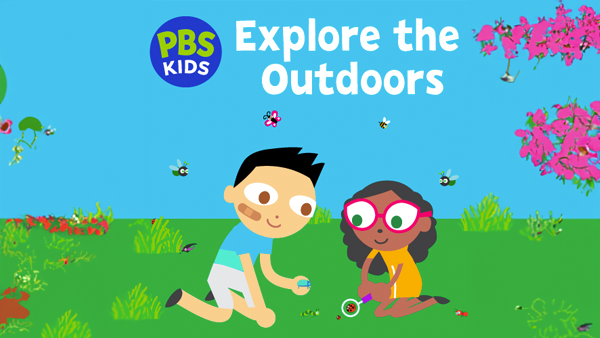 A boy and girl sitting in the grass and examining bugs.