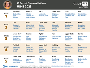 A thumbnail of the June 2023 Quick Fit fitness calendar