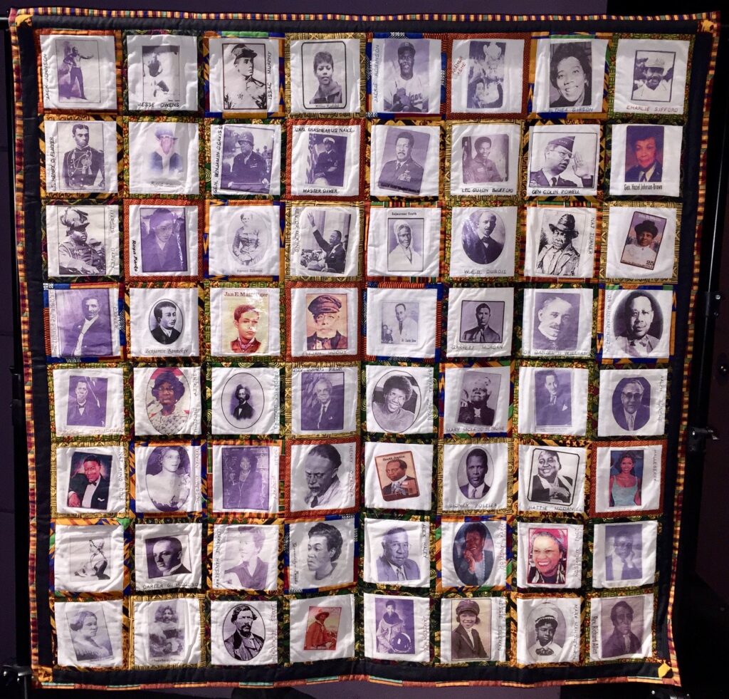 A quilt of 64 historic Black people