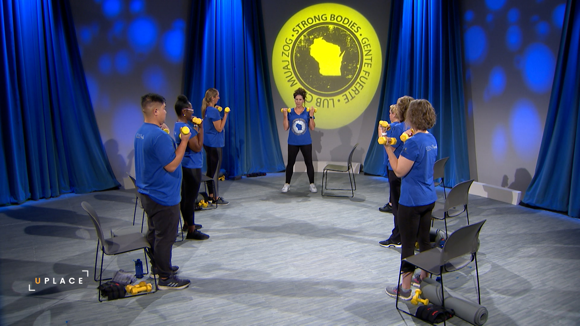 Angela Flickinger leads a class through the StrongBodies strength-training program.