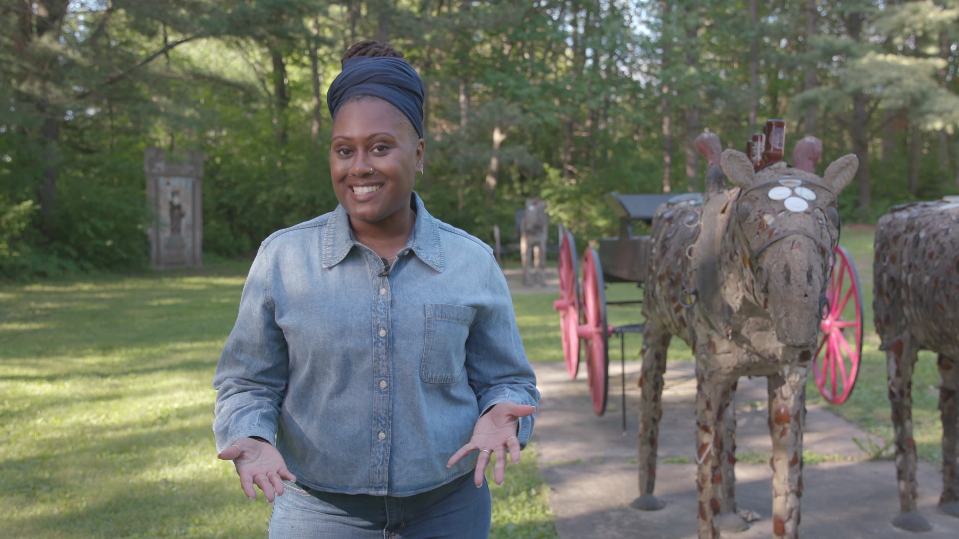 Wisconsin Life host Angela Fitzgerald visits the Wisconsin Concrete Park in Phillips.