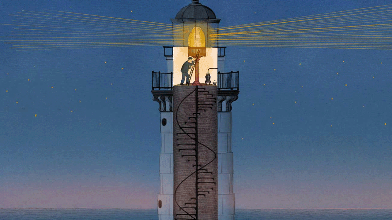 Artwork created for the Illuminating Cana Island project by Caldecott award-winning illustrator/author of Hello Lighthouse, Sophie Blackall.