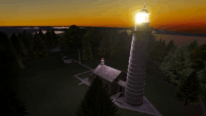 A view from the top of the Cana Island Lighthouse