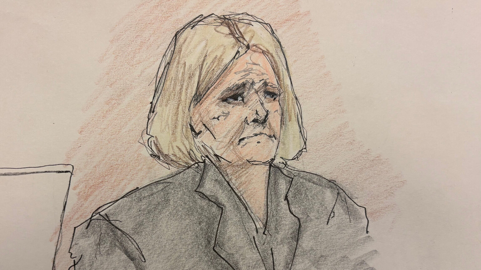 A hand-drawn and shaded sketch shows a depiction of Hannah Dugan. A hand-drawn and shaded sketch shows a depiction of Hannah Dugan.