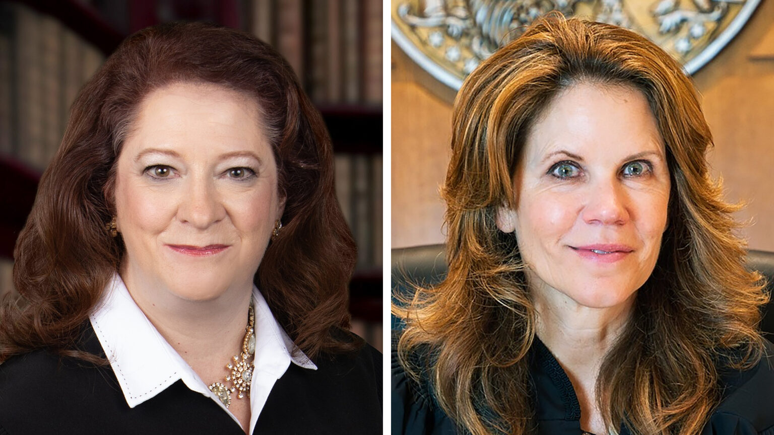 Side-by-side images show Maria Lazar and Chris Taylor posing for portraits.