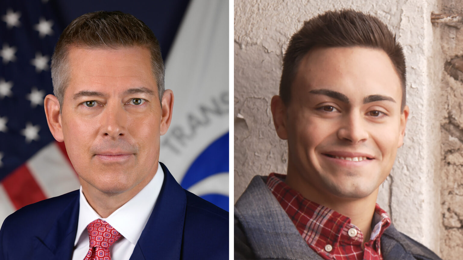 Side-by-side images show portraits of Sean Duffy and Michael Alfonso.