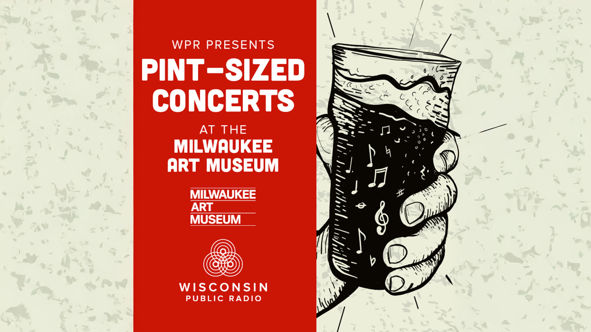 Badgers on Tap promotional graphic featuring a beer tap pouring into a glass against a blurred beer background. Text reads: 'What is Happiness? The Rigby' with the Wisconsin Public Radio logo at the bottom.