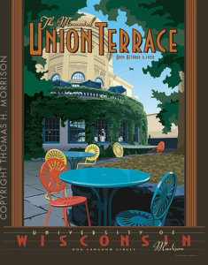 An illustration of the University of WIsconsin Memorial Union Terrace