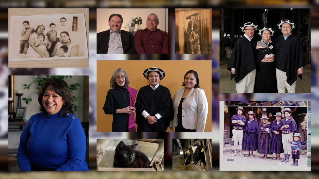 A collage of contemporary portraits with vintage family snapshots, traditional regalia, and everyday scenes evoke the breadth of Latinx heritage and community in Wisconsin. A collage of contemporary portraits with vintage family snapshots, traditional regalia, and everyday scenes evoke the breadth of Latinx heritage and community in Wisconsin.