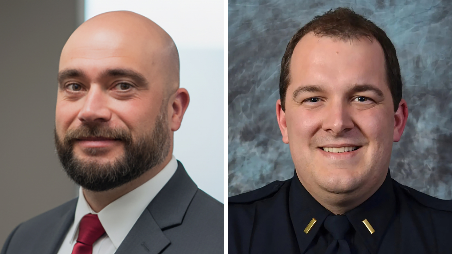 Side-by-side images show portaits of Matt Burch and Ryan Jesberger.